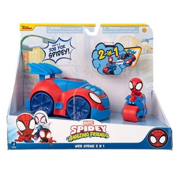 Vehìculo Spiderman Web Strike 2 N 1 con Figura