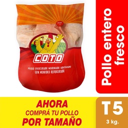 Pollo Entero Fresco x uni T5 (Peso Aproximado 3 kg)