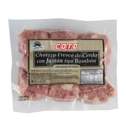 Chorizo de Cerdo con Jamón Tipo Bombon Puro Cerdo x kg (Peso Mínimo de La Unidad 380gr)