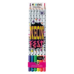 Lapices de Colores Neon Mooving 6 Unidades