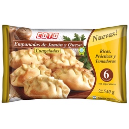 Empanadas de Jamon y Queso Congeladas Coto 6u 500g