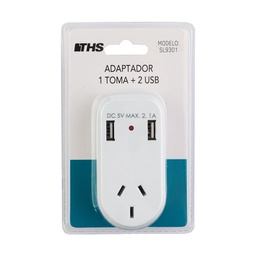 Adaptador 1 Tomas + 2Usb Ths . . .