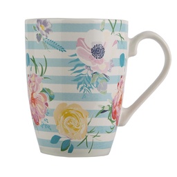 Jarro Mug Flores y Rayas 295 ml