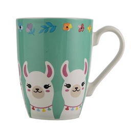 Jarro Mug Llamas Verde 295  cc