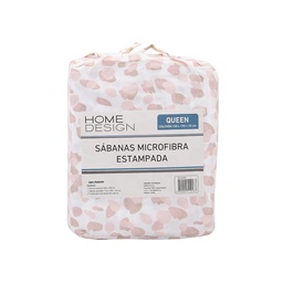 Sábana Queen Microfibra Estampada Dots