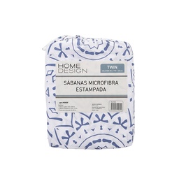 Sábana Twin Microfibra Estampada Mandala