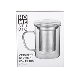 Taza de Te Vidrio con Filtro 400 ml