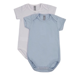 Body Bebe/a Manga Corta Liso Celeste Talle 9 Meses