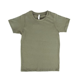 Remera Niño/a Lisa Manga Corta Verde Militar Talle 16