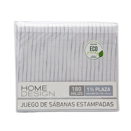 Juego de Sabanas 1 1/2 Plaza 180 Hilos Estampada