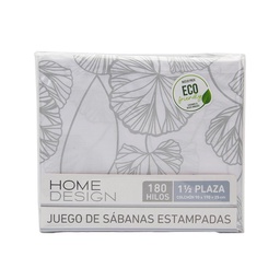 Juego de Sabanas 1 1/2 Plaza 180 Hilos Estampada