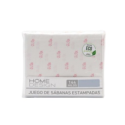 Juego de Sabanas 2 y 1/2 Plazas 144 Hilos Estampada