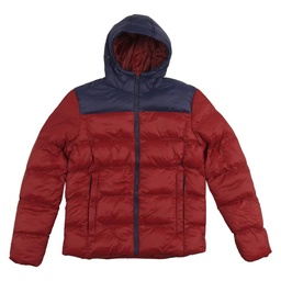 Campera Hombre Inflada Combinada Bordo y Azul Talle 38