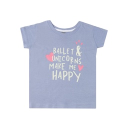 Remera Nene/a Manga Corta Estampada Glitter Lila Happy Talle 1