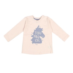 Remera Nene/a Manga Larga Estampada Rosa Unicornio Talle 1