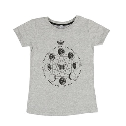 Remera Niño/a Manga Corta Estampada Gris Melange Talle 8