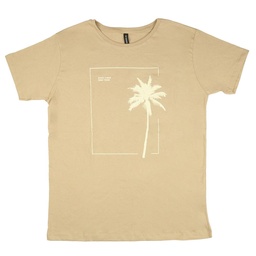 Remera Hombre Manga Corta Estampada  Palm Color Beige Talle S . . .