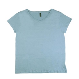 Remera Dama  Escote V Lisa Azul Talle 3Xl