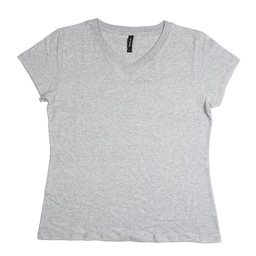 Remera Dama  Escote  V Lisa Gris  Talle Xl