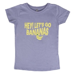 Remera Niña/o Manga Corta Estampada Banana Violeta Talle 8