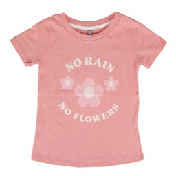 Remera Niña/o Manga Corta Estampada Flores Coral Talle 14