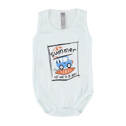 Body Bebe/a Sin Mangas Estampada Summer Celeste Talle 3 Meses