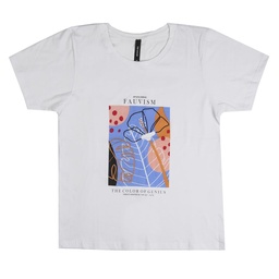 Remera Dama Estampada  Blanca Talle l