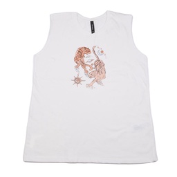 Musculosa Dama Estampada Tigre Crudo Talle S