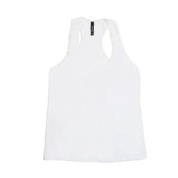 Musculosa Dama Lisa Puntilla Blanca Talle l