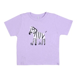 Remera Niño/a Manga Corta Estampada Zebra Lila Talle 1