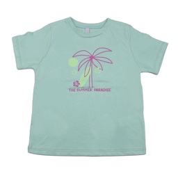 Remera Niño/a Manga Corta Estampada Palmera Verde Talle 3