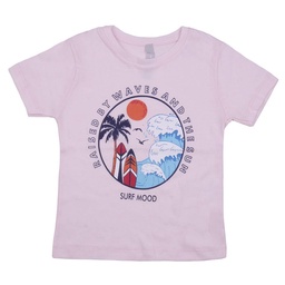 Remera Niño/a Manga Corta Estampada Waves Rosa Talle 1