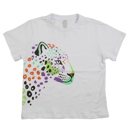 Remera Niño/a Manga Corta Estampada Tigre Blanco Talle 1