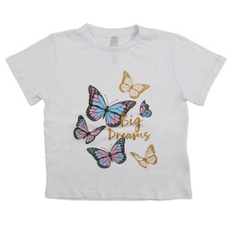 Remera Niño/a Mc Estampada Mariposa Blanco T3 . . .