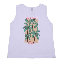 Musculosa Niño/a Estampada Palmeras Blanco Talle 2