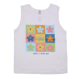 Musculosa Niño/a Estampada Flor Crudo Talle 1