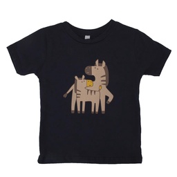 Remera Niño/a Manga Corta Estampada Zebra Azul Oscuro Talle 1