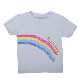 Remera Niño/a Manga Corta Estampada Arcoíris Celeste Talle 1