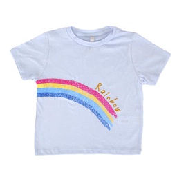 Remera Niño/a Manga Corta Estampada Celeste Talle 2