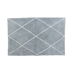 Alfombra Baño Rombos Blanca y Gris 40x60