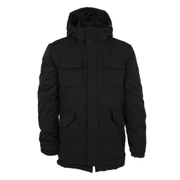 Campera Hombre Parka Bolsillo Negro Talle 46