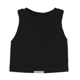 Top Niña/o Liso Remera Negro Talle 6-8