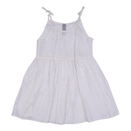 Vestido Niña/o Sin Mangas Lino Liso Blanco Talle 4