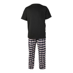 Pijama Caballero Cuadros Viyela Negro Talle Xl