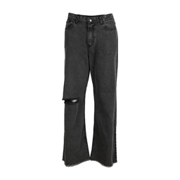 Pantalon Palazo Rigido Gris Osucro Talle 42