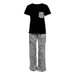 Pijama Dama Print Cebra Talle S