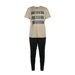 Pijama Hombre Estampado Gris/marron Talle l