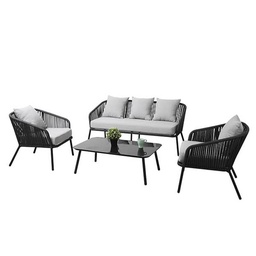 Set de Sillones con Mesa Home Studio Negro y Gris