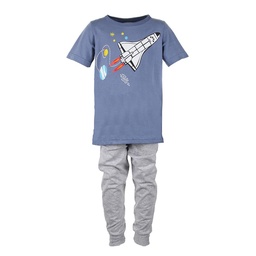 Pijama Niño/a Largo Estampado Espacio Azul/gris Talle 10