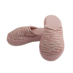 Pantufla Dama Estampada Cebra Rosa Talle 39/40